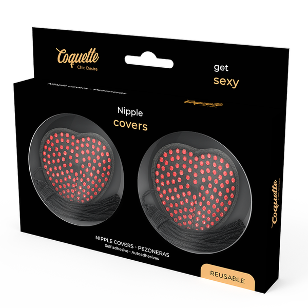 Coquette cubre pezones rojo negro
