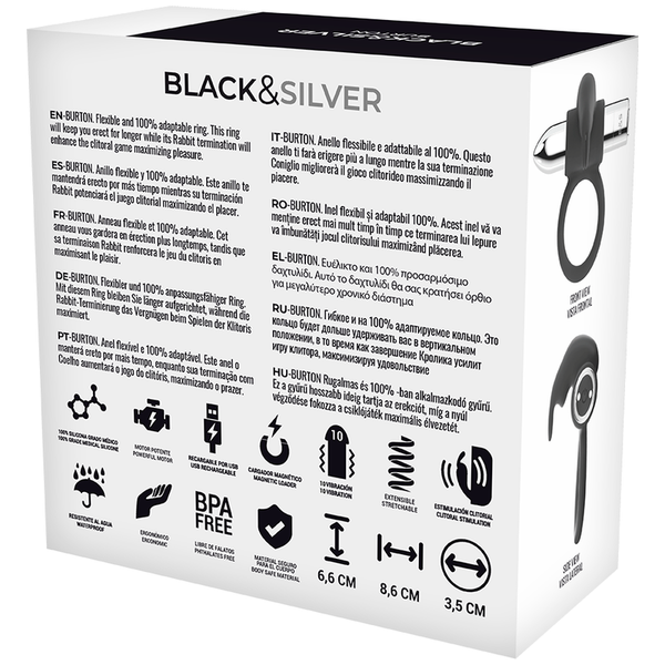 Anillo vibrador Burton recargable 10 modos vibración