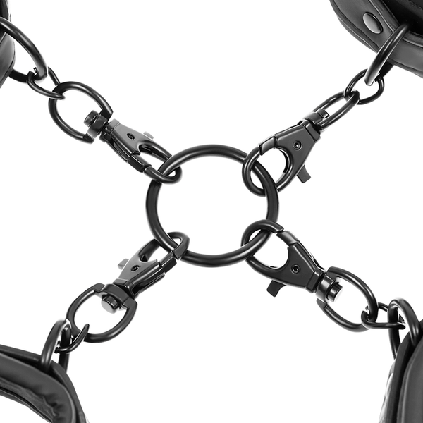 Fetish set esposas manos y tobillos con forro de neopreno
