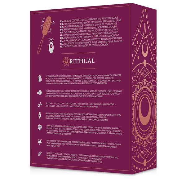 Rithual sita huevo control remoto rotación de perlas con vibración
