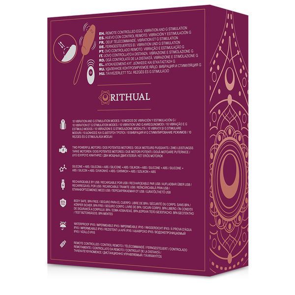 Huevo vibrador Rithual Priya para Punto G con control remoto