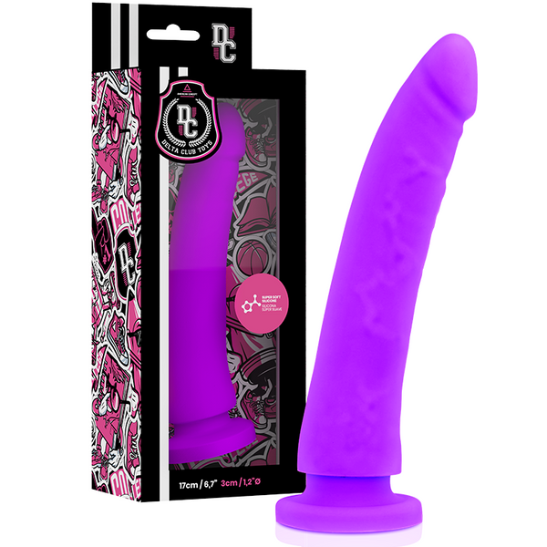 Deltaclub dildo realista lila silicona medica 17 cm o 3 cm
