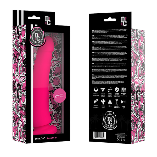 Deltaclub dildo realista rosa silicona medica 20 cm o 4 cm