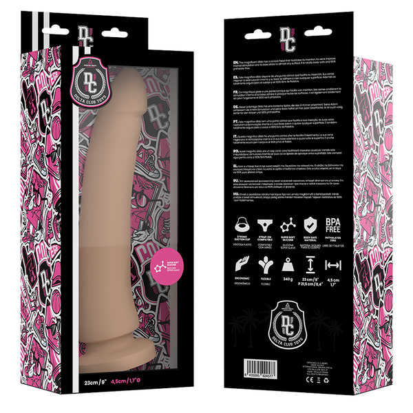 Deltaclub dildo realista natural silicona medica 23 cm o 4.5 cm