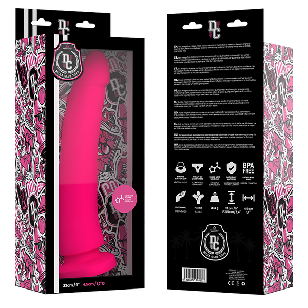 Deltaclub dildo realista rosa silicona medica 23 cm o 4.5 cm