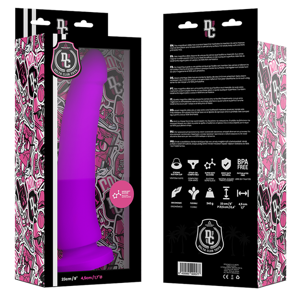 Deltaclub dildo realista lila silicona medica 23 cm o 4.5 cm