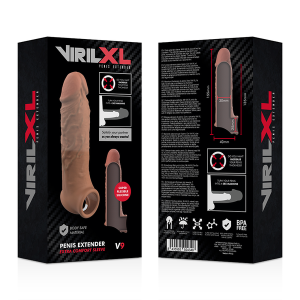 Virilxl extensión de pene liquid silicone v9 marrón