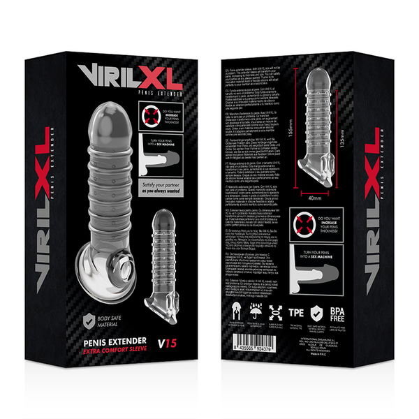Virilxl extension y funda de pene v15 transparente