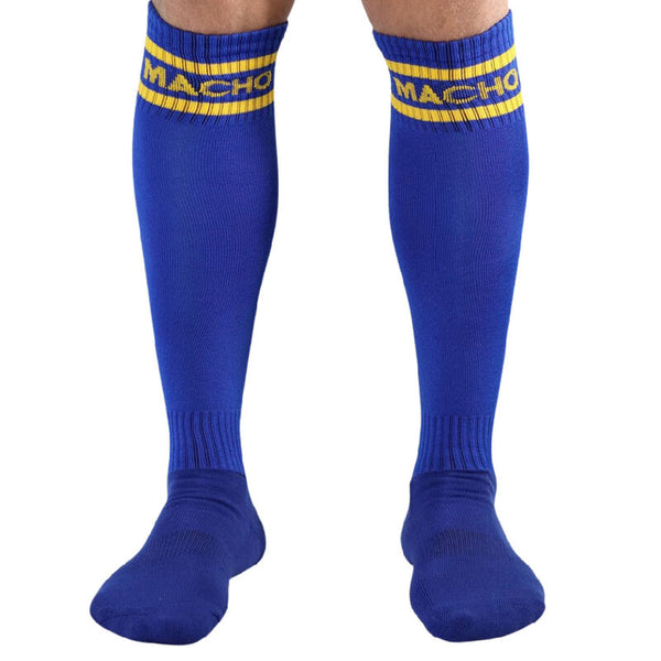 Macho calcetines largos talla única azul