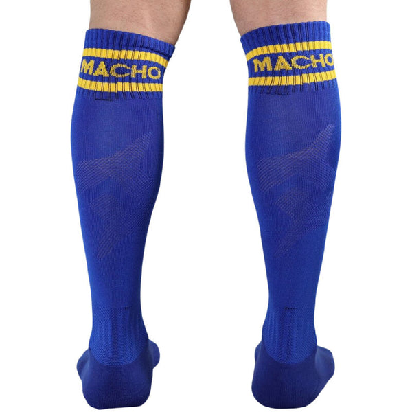 Macho calcetines largos talla única azul