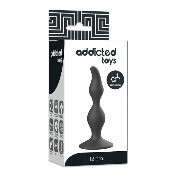 Addicted anal sexual plug 12 cm negro