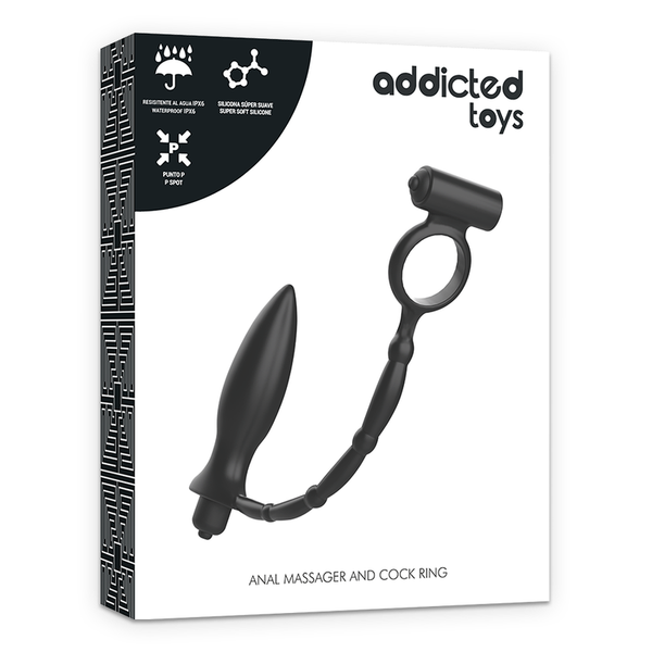 Vibrador plug anal con anillo